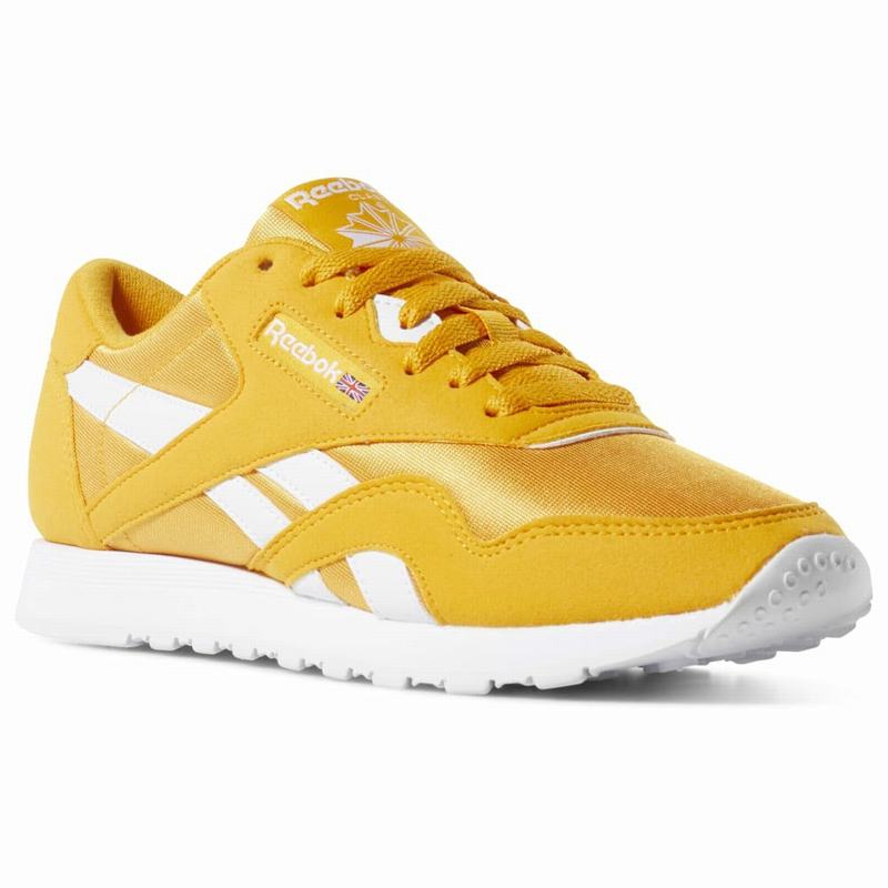 Reebok Classic Nylon Color Tenisky Damske - Zlate/Biele RM1462VX